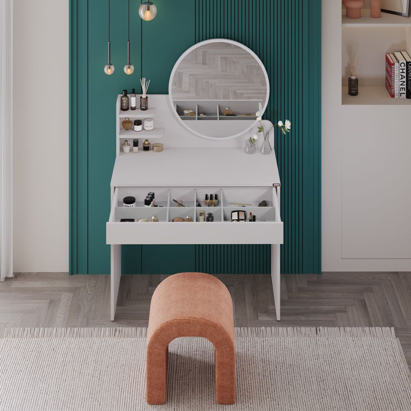 Τουαλέτα με καθρέπτη χρώμα λευκό του πάγου 4