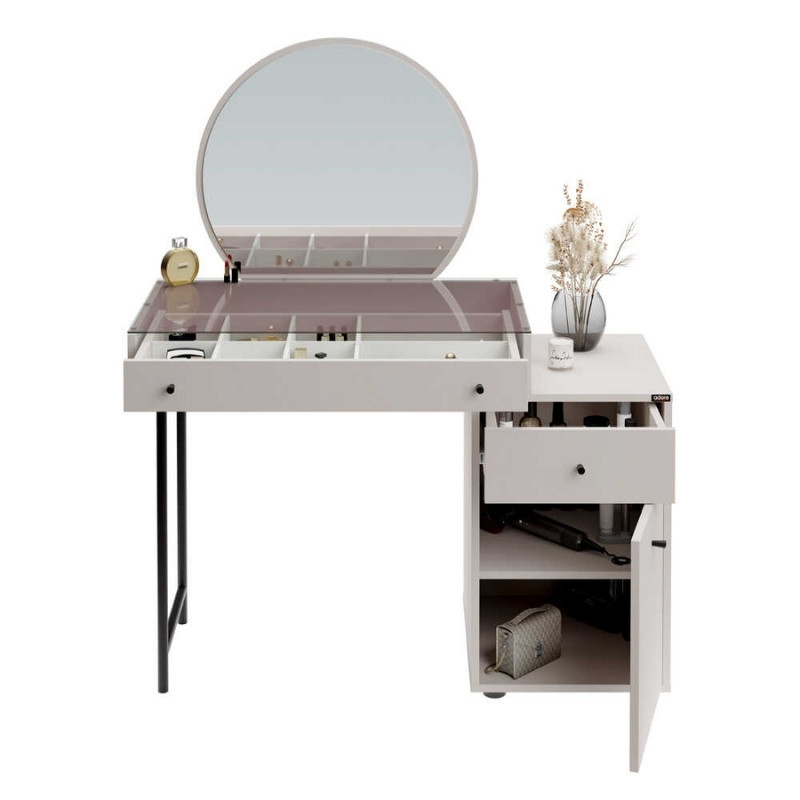 Τουαλέτα με καθρέπτη χρώμα λευκό του πάγου 6