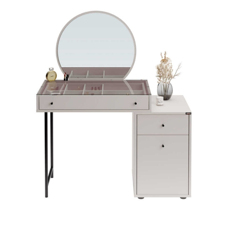 Τουαλέτα με καθρέπτη χρώμα λευκό του πάγου 7