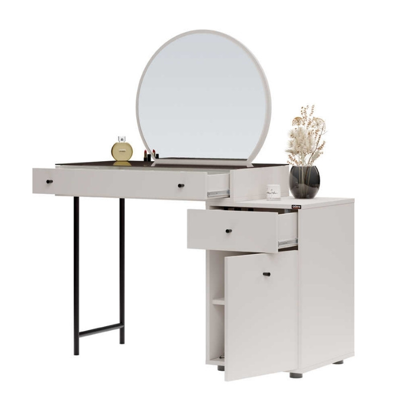 Τουαλέτα με καθρέπτη χρώμα λευκό του πάγου 8