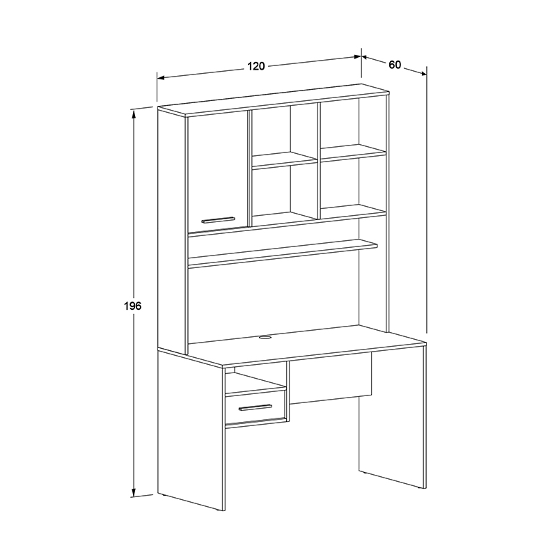 Γραφείο εργασίας χρώμα λευκό - oak 5