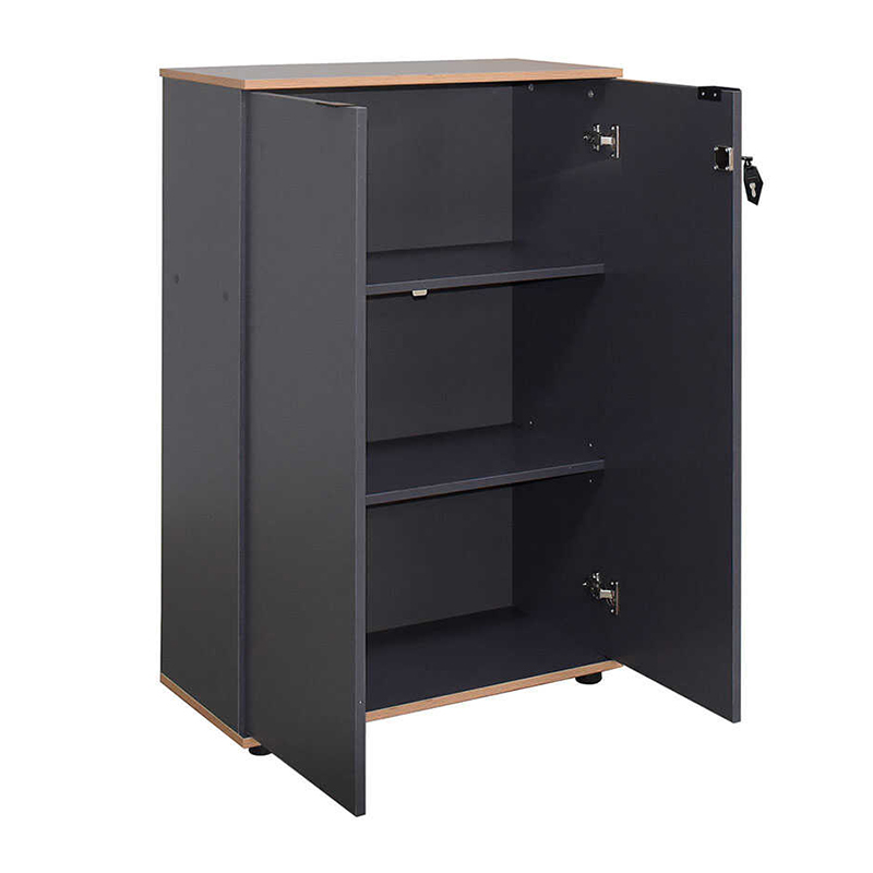 Ντουλάπι γραφείου με κλειδαριά χρώμα ανθρακί 3