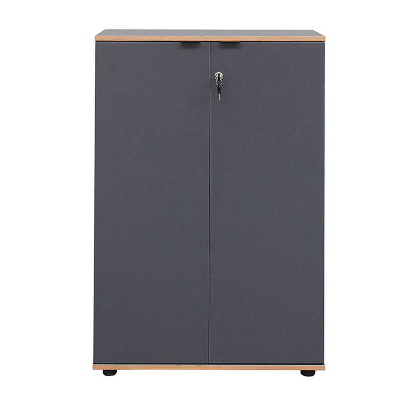 Ντουλάπι γραφείου με κλειδαριά χρώμα ανθρακί 4