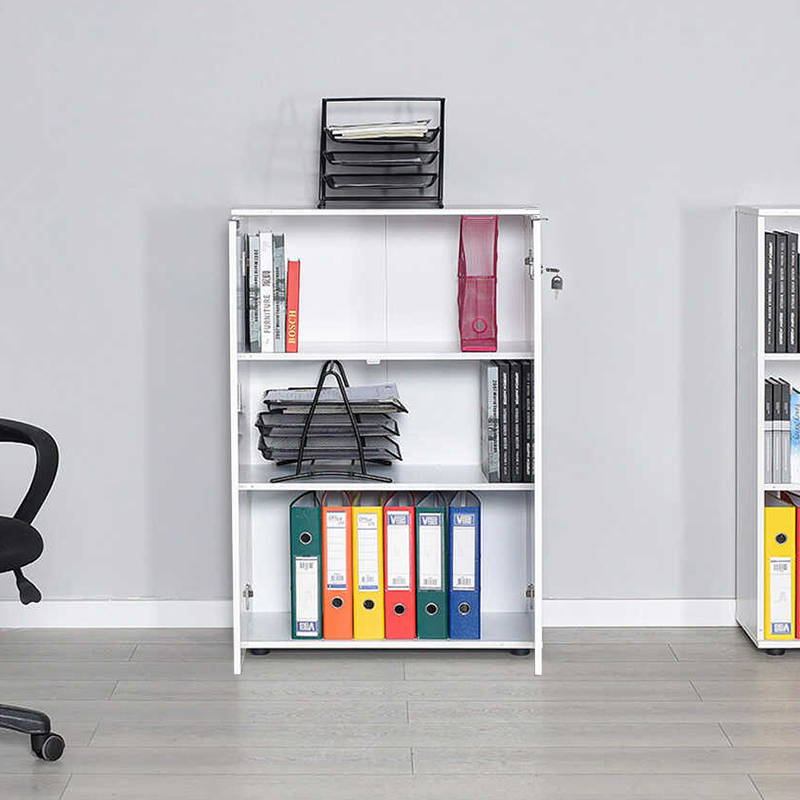 Ντουλάπι γραφείου με κλειδαριά χρώμα λευκό 3