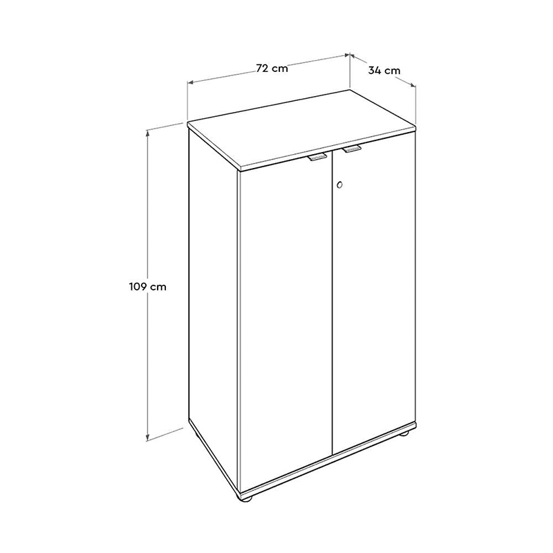 Ντουλάπι γραφείου με κλειδαριά χρώμα καρυδί 5