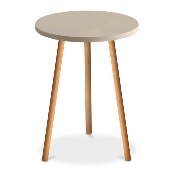 Τραπεζάκι βοηθητικό Roma Megapap χρώμα κρεμ 33,5x33,5x46εκ.