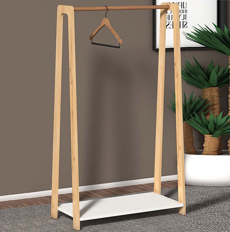 Έπιπλο εισόδου - Κρεμάστρα από μελαμίνη χρώμα λευκό - oak 2