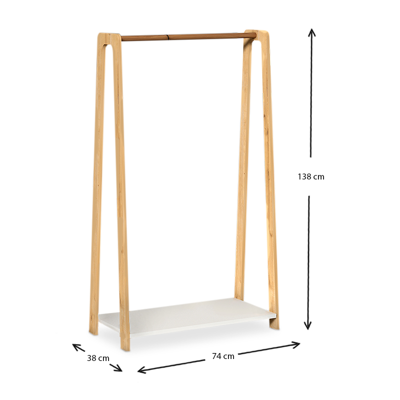 Έπιπλο εισόδου - Κρεμάστρα από μελαμίνη χρώμα λευκό - oak 4