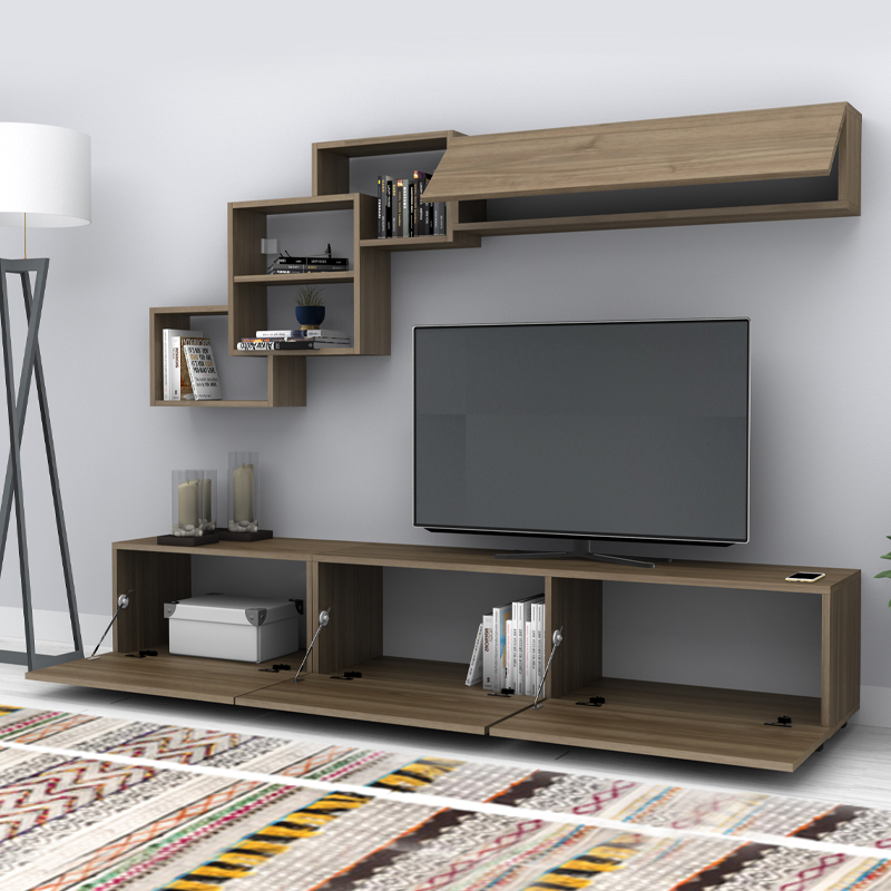 Σύνθεση τηλεόρασης χρώμα καρυδί 2