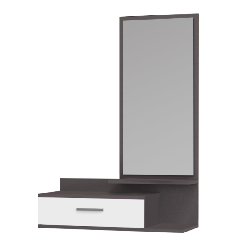 Έπιπλο εισόδου - τουαλέτα με καθρέπτη χρώμα ανθρακί - λευκό 3