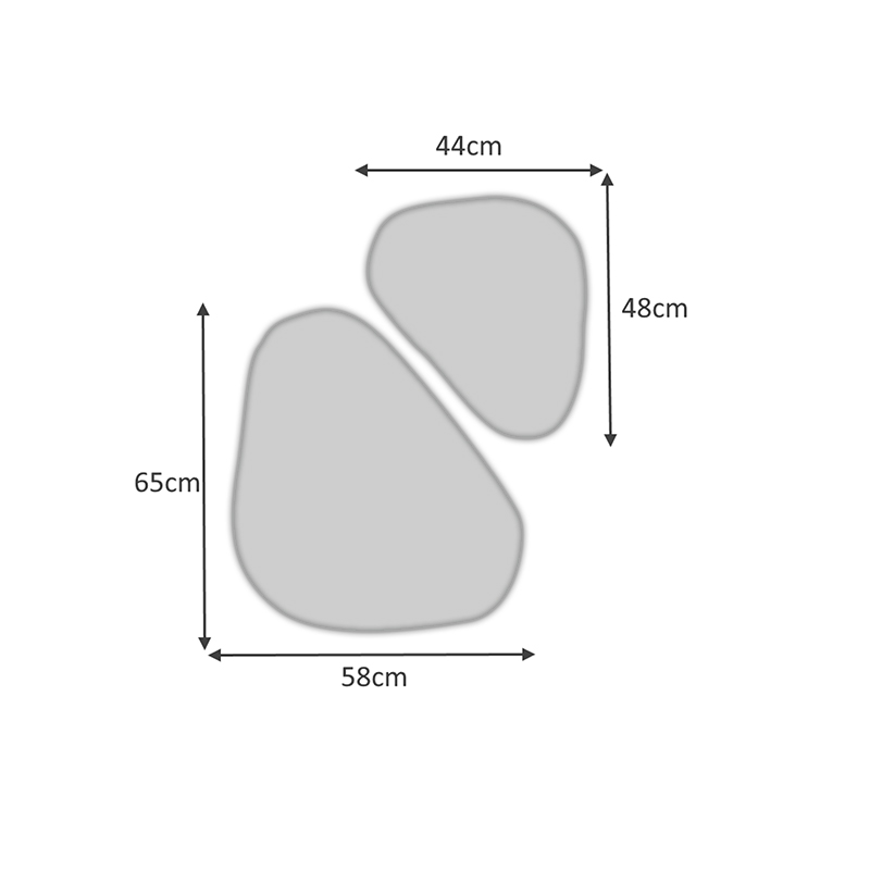 Σετ καθρεπτών τοίχου 2 τμχ. χρώμα λευκό 3