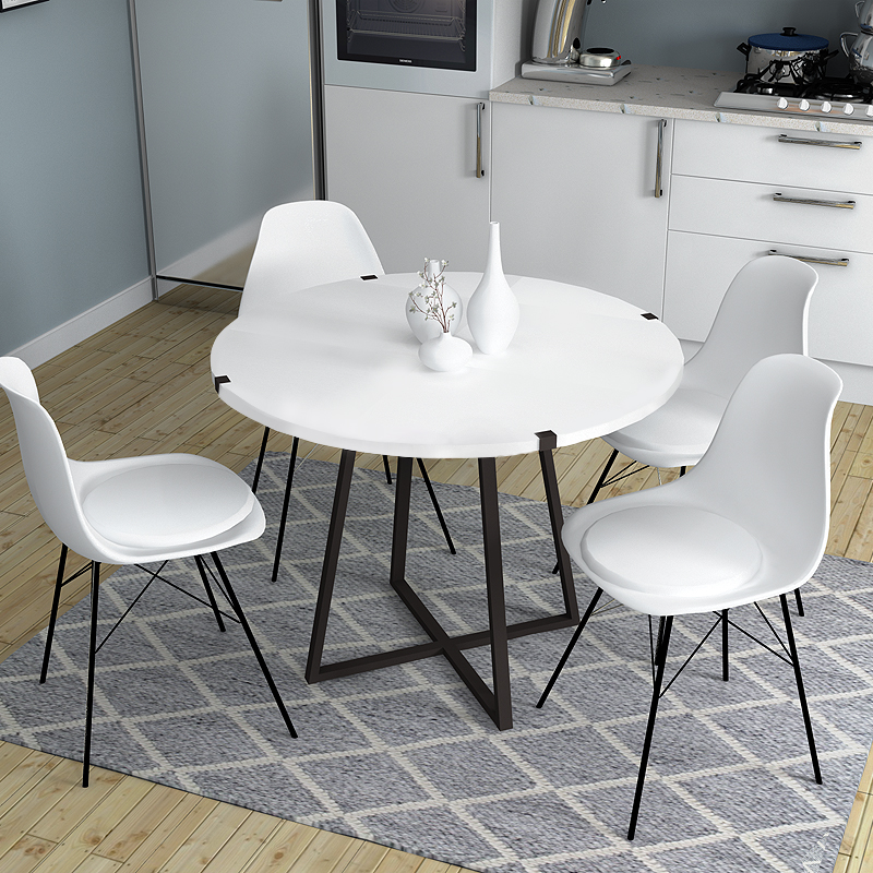 Τραπέζι χρώμα λευκό - ανθρακί 2