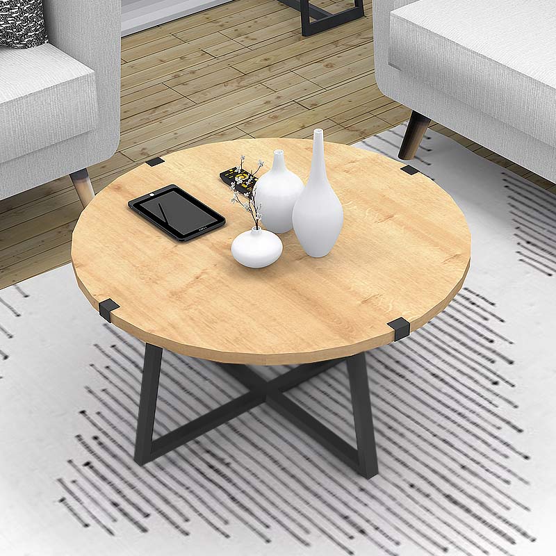 Τραπεζάκι σαλονιού χρώμα φυσικό οξιάς - ανθρακί 2