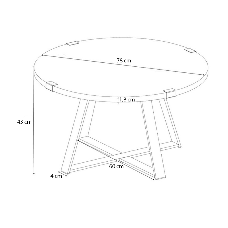 Τραπεζάκι σαλονιού χρώμα φυσικό οξιάς - ανθρακί 4