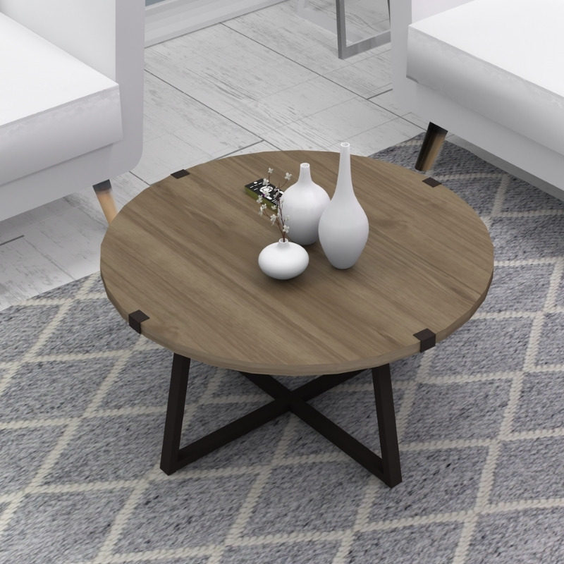 Τραπεζάκι σαλονιού χρώμα καρυδί - ανθρακί 2