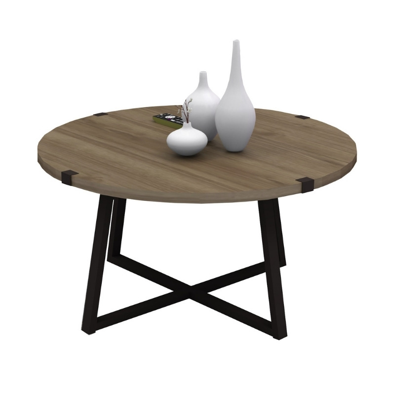 Τραπεζάκι σαλονιού χρώμα καρυδί - ανθρακί 3