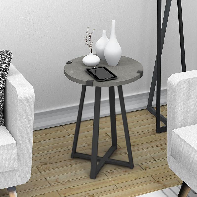 Τραπεζάκι βοηθητικό χρώμα γκρι σκυροδέματος 2