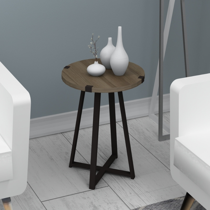 Τραπεζάκι βοηθητικό χρώμα καρυδί - ανθρακί 2