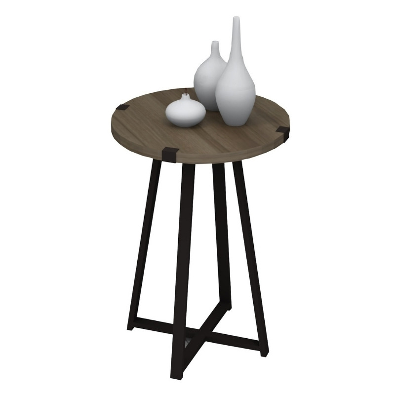 Τραπεζάκι βοηθητικό χρώμα καρυδί - ανθρακί 3