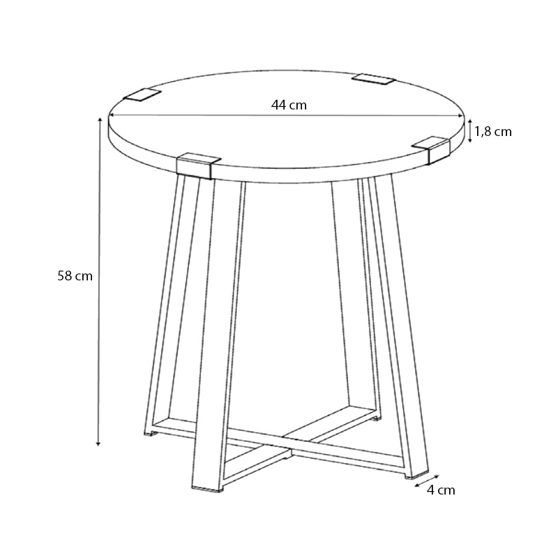 Τραπεζάκι βοηθητικό χρώμα καρυδί - ανθρακί 4