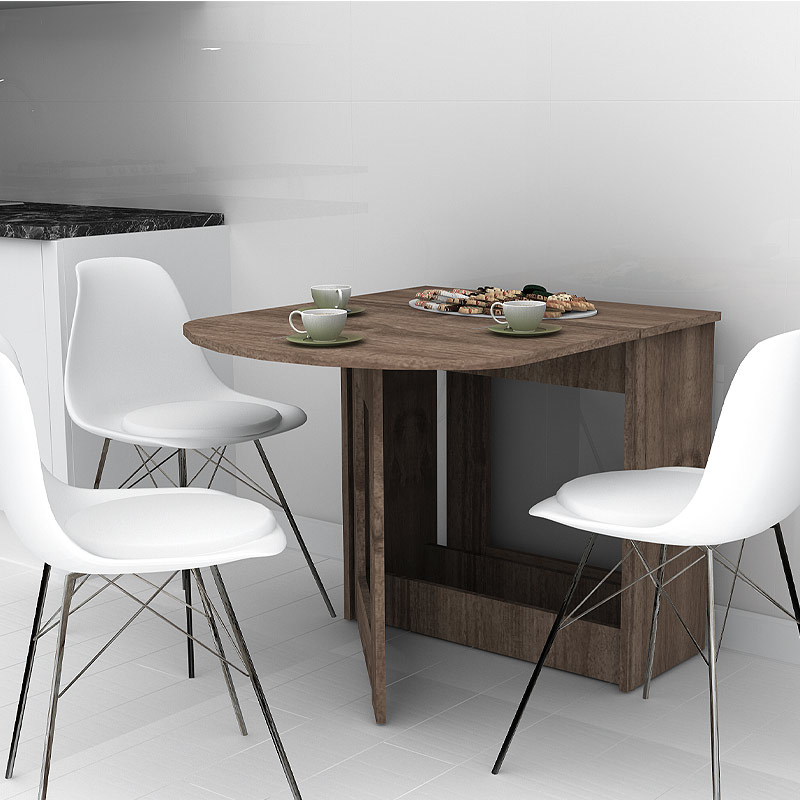 Τραπέζι επεκτεινόμενο χρώμα καρυδί 34(63+63)x80x76εκ. 3