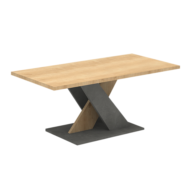 Τραπεζάκι σαλονιού χρώμα φυσικό οξιάς - γκρι σκυροδέματος 3