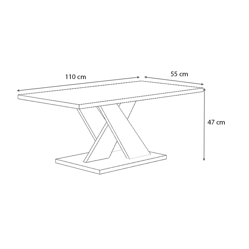 Τραπεζάκι σαλονιού χρώμα φυσικό οξιάς - γκρι σκυροδέματος 4