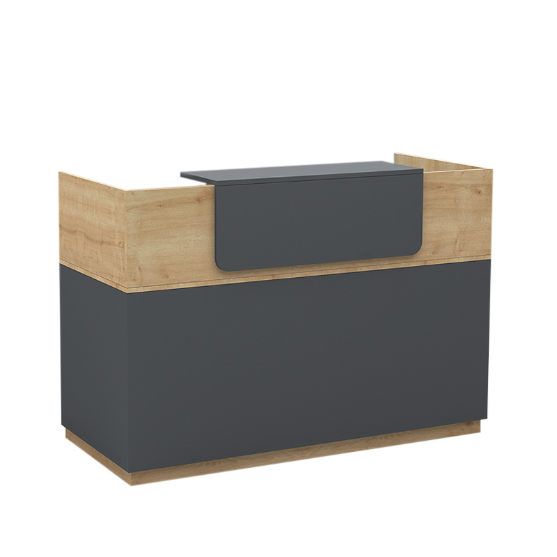 Γραφείο υποδοχής - reception χρώμα φυσικό οξιάς - ανθρακί 3