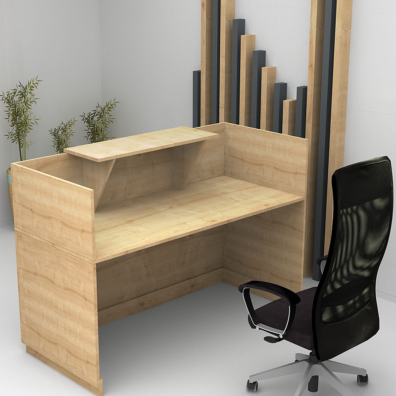 Γραφείο υποδοχής - reception χρώμα φυσικό οξιάς 2