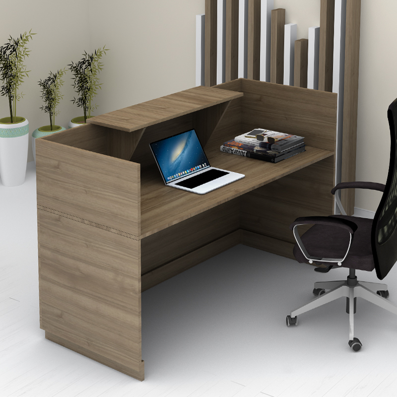 Γραφείο υποδοχής - reception χρώμα καρυδί 2