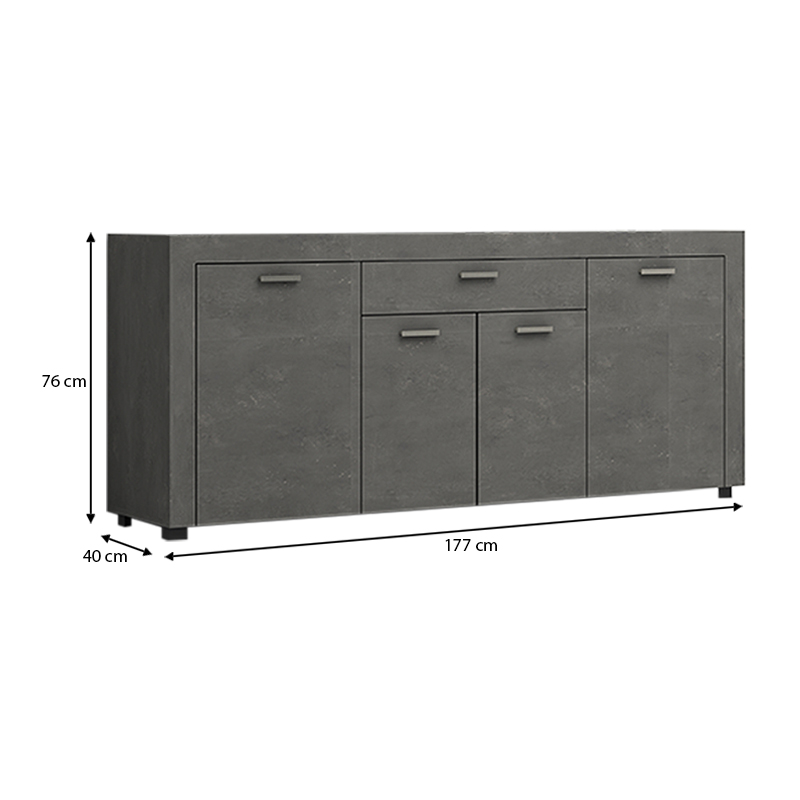 Μπουφές χρώμα γκρι σκυροδέματος 4