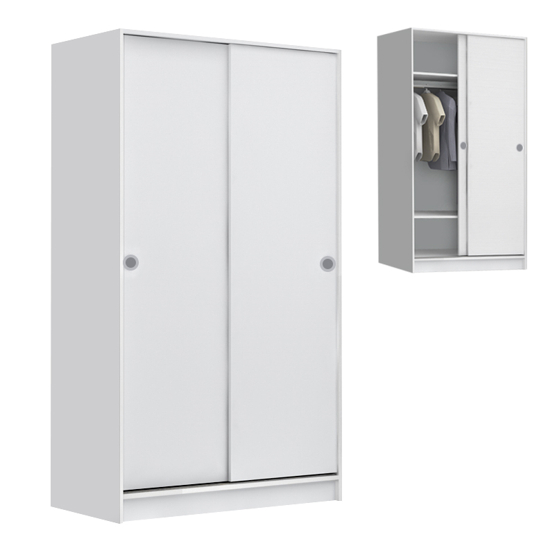 Ντουλάπα ρούχων δίφυλλη συρόμενη χρώμα λευκό