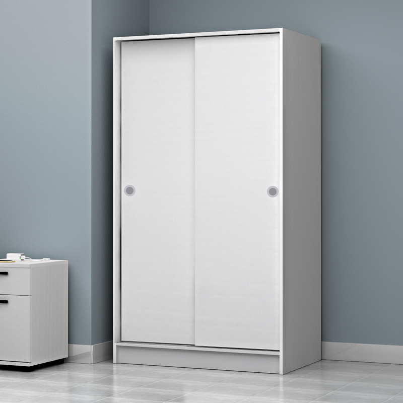 Ντουλάπα ρούχων δίφυλλη συρόμενη χρώμα λευκό 3