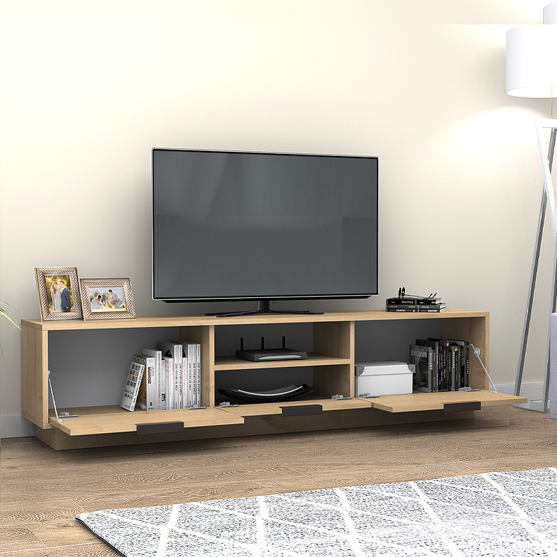 Έπιπλο τηλεόρασης χρώμα φυσικό οξιάς 180x35x43cm. 2