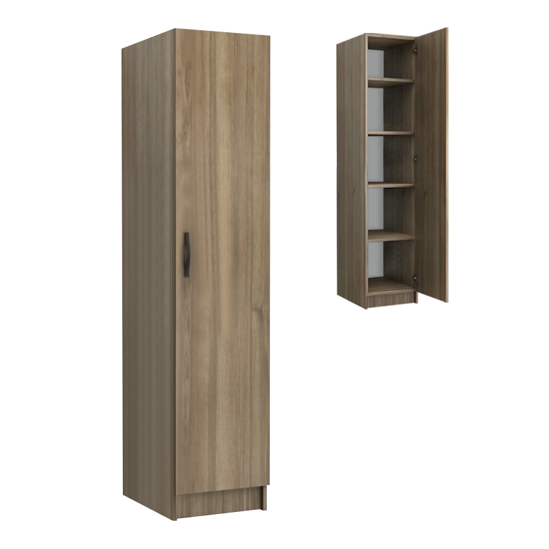 Ντουλάπα ρούχων μονόφυλλη χρώμα καρυδί