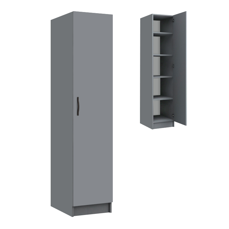 Ντουλάπα ρούχων μονόφυλλη χρώμα ανθρακί