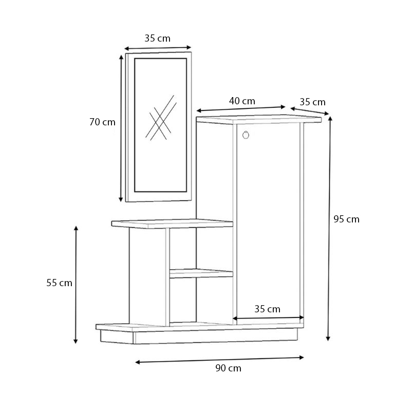 Έπιπλο εισόδου χρώμα φυσικό οξιάς - ανθρακί 5