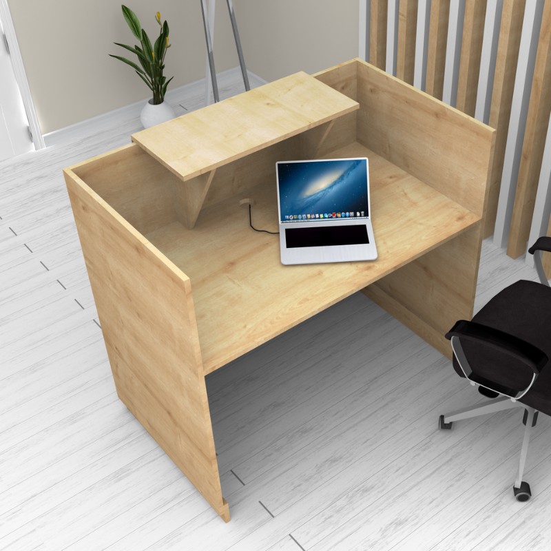 Γραφείο υποδοχής - reception χρώμα φυσικό οξιάς 2