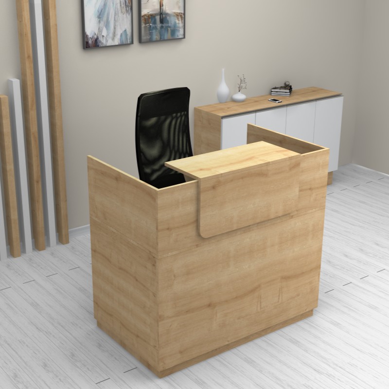 Γραφείο υποδοχής - reception χρώμα φυσικό οξιάς 3