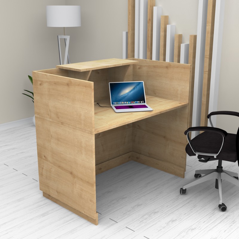 Γραφείο υποδοχής - reception χρώμα φυσικό οξιάς 4