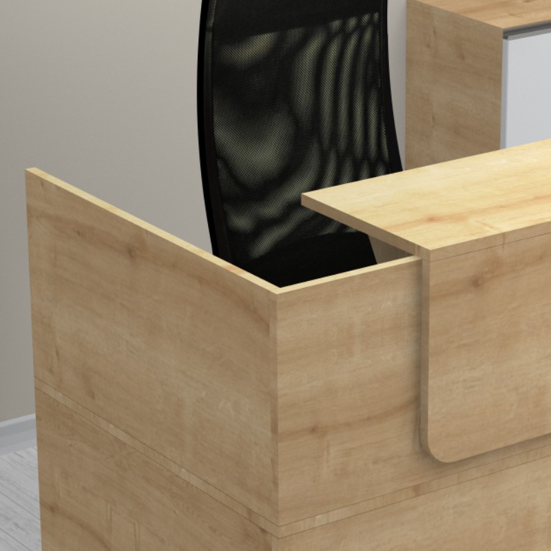 Γραφείο υποδοχής - reception χρώμα φυσικό οξιάς 5