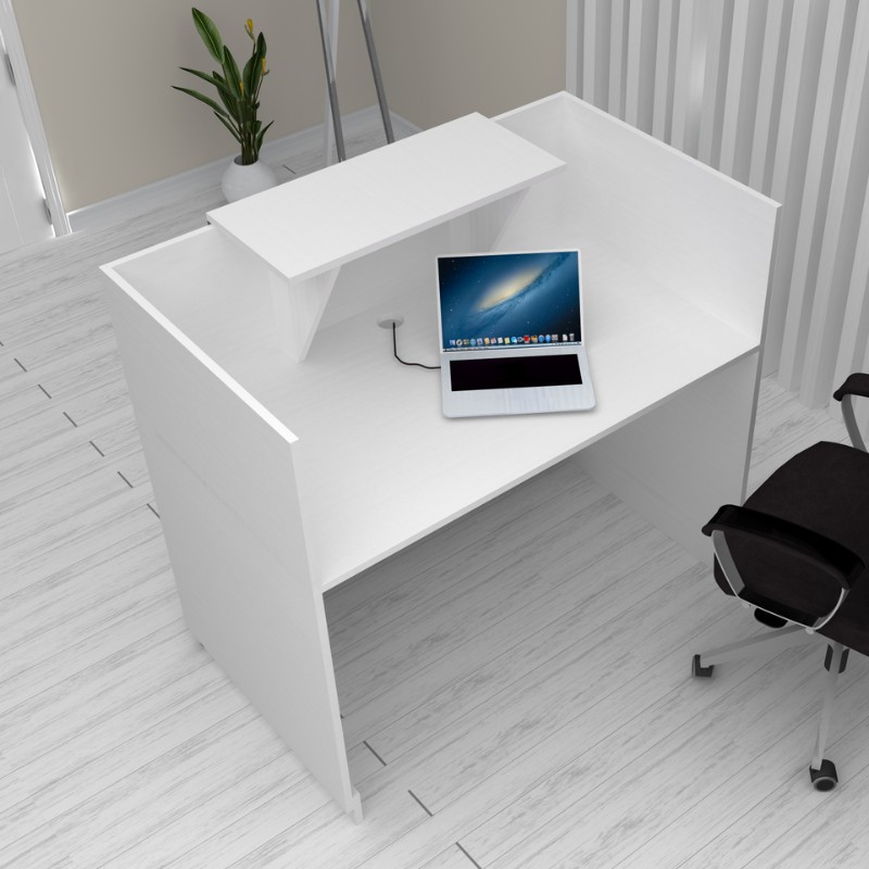 Γραφείο υποδοχής - reception χρώμα λευκό 2