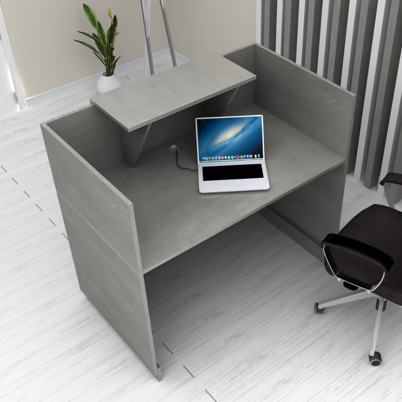 Γραφείο υποδοχής - reception χρώμα γκρι σκυροδέματος 2