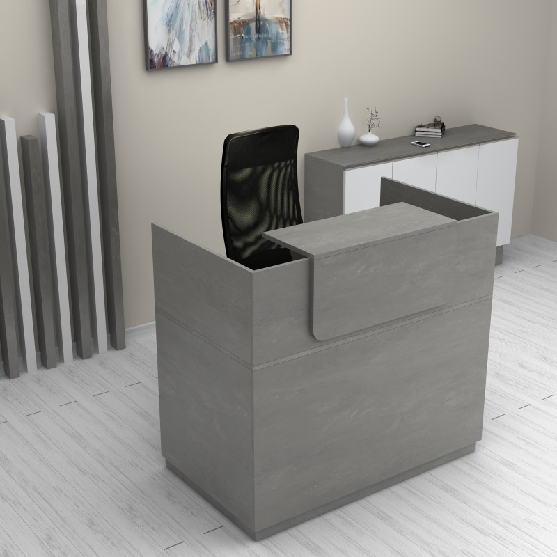 Γραφείο υποδοχής - reception χρώμα γκρι σκυροδέματος 3