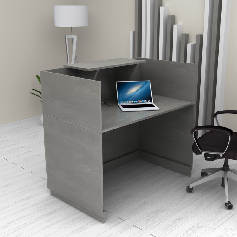 Γραφείο υποδοχής - reception χρώμα γκρι σκυροδέματος 4