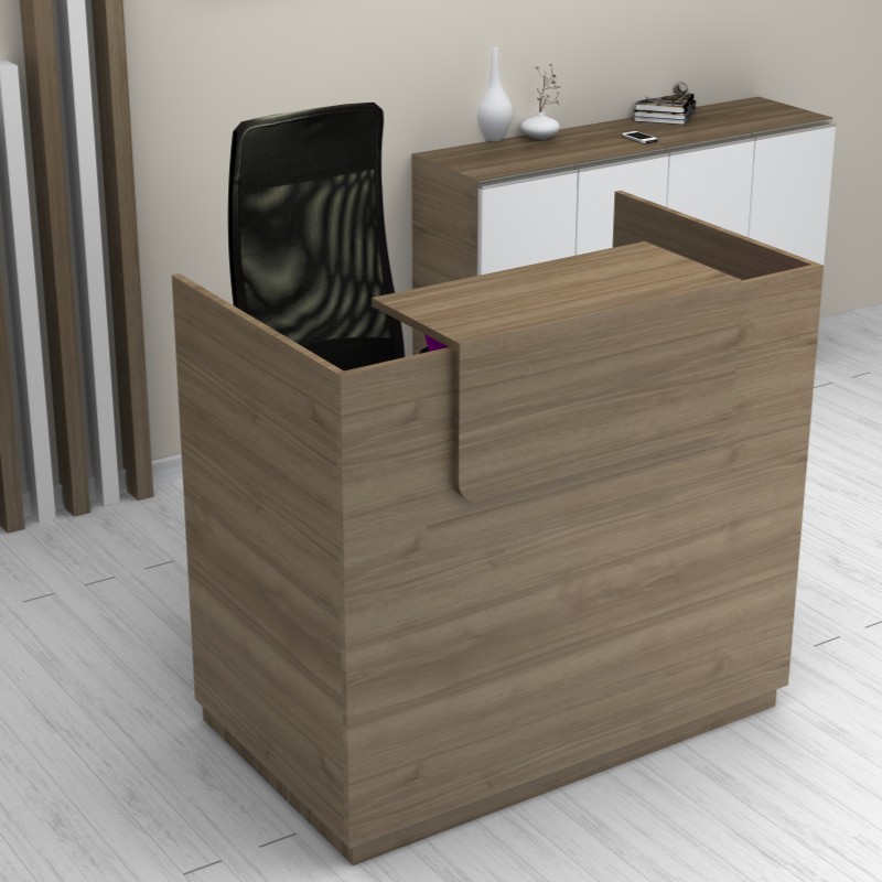 Γραφείο υποδοχής - reception χρώμα καρυδί 3