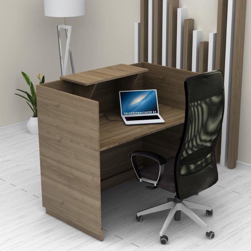 Γραφείο υποδοχής - reception χρώμα καρυδί 4