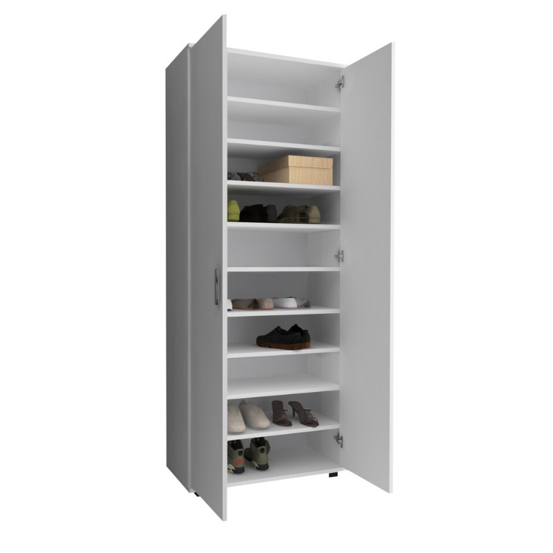 Ντουλάπα ρούχων - παπουτσοθήκη δίφυλλη χρώμα λευκό 7