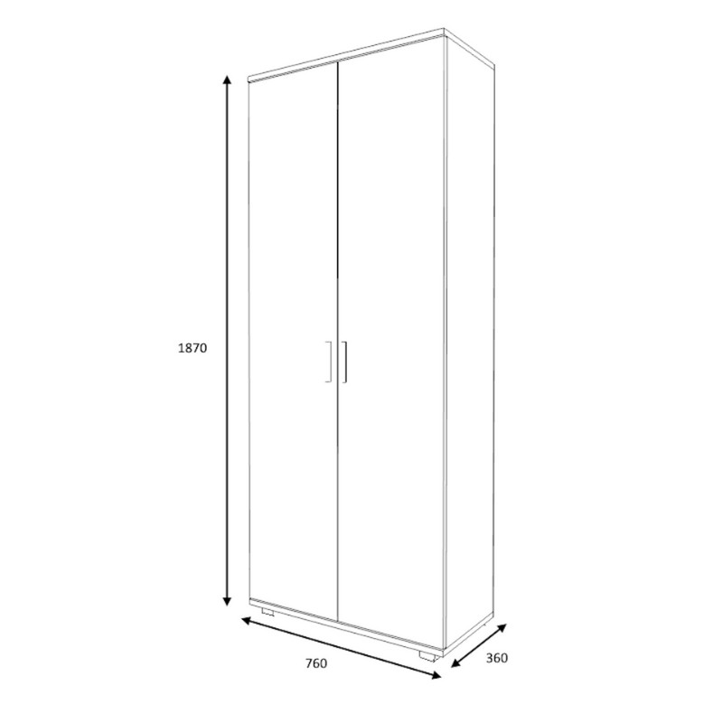 Ντουλάπα ρούχων - παπουτσοθήκη δίφυλλη χρώμα λευκό 8