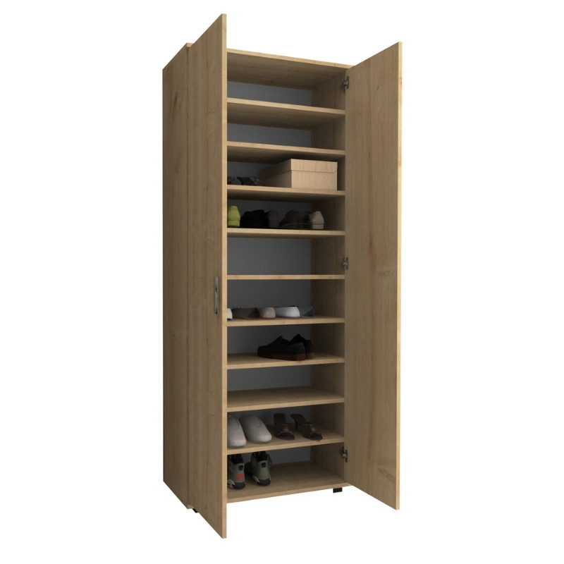 Ντουλάπα ρούχων - παπουτσοθήκη δίφυλλη χρώμα φυσικό οξιάς 7